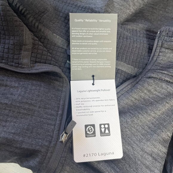 Fossa Laguna Pullover Shirt 1/4 Zip Mens 2XL Gray Size New - Picture 13 of 16